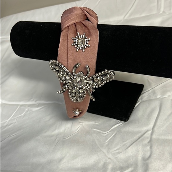Accessories - Elegant Pink Headband with Crystal Embellishments